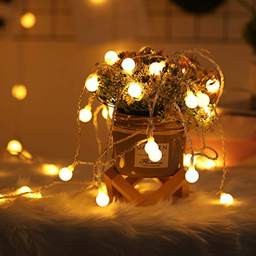 2 Pack 100 Led Globe String Lights, Battery Operated Lights Outdoor