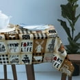 thumbnail image 3 of Rectangle Table Cloth Farm Rooster Cow Windmill Brown Buffalo Plaid Washable Waterproof Tablecloths Farmhouse Barn Truck Pig Table Cover for Dinner Wedding Kitchen Holiday Party Decor 60x120In, 3 of 6