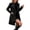 Black, variant on UDAUDU Women's Winter Wool Blend Mid-Long Coat Notch Collar Double Breasted Pea Coat Trench Elegant Jacket Outwear XL