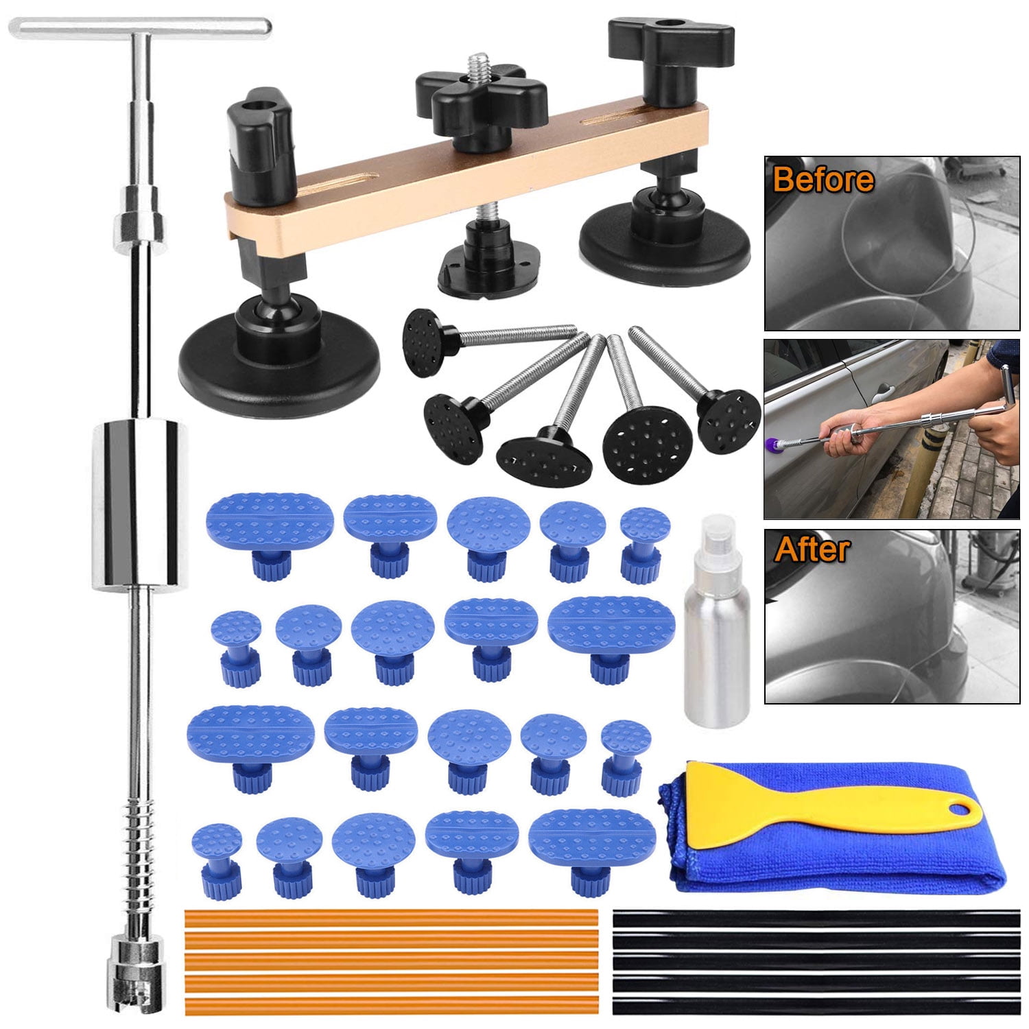 Complete Car Dent Repair Kit With Paintless Tool Kit, Glue Puller, And Tabs  Removal For Vehicle Auto From Dodo999, $18.73