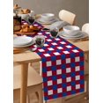 thumbnail image 6 of Boanket 4th of July Table Runner - 60 Inch Long, Kitchen Dining Table Runner Dresser Scarves, Independence Day Red Blue White Plaid Checkered Farmhouse Decor for Coffee Tables Wedding Party Banquet, 6 of 8