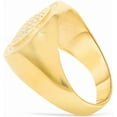 thumbnail image 3 of Floreo 10k Yellow Gold 17.1mm Pave CZ Circle Signet Ring, Sizes 4-12, 3 of 5