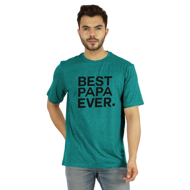Inkmeso T-Shirt à Col Rond pour Hommes avec Imprimé Graphique Best Papa Ever.€ T-Shirt pour la Fête des Pères