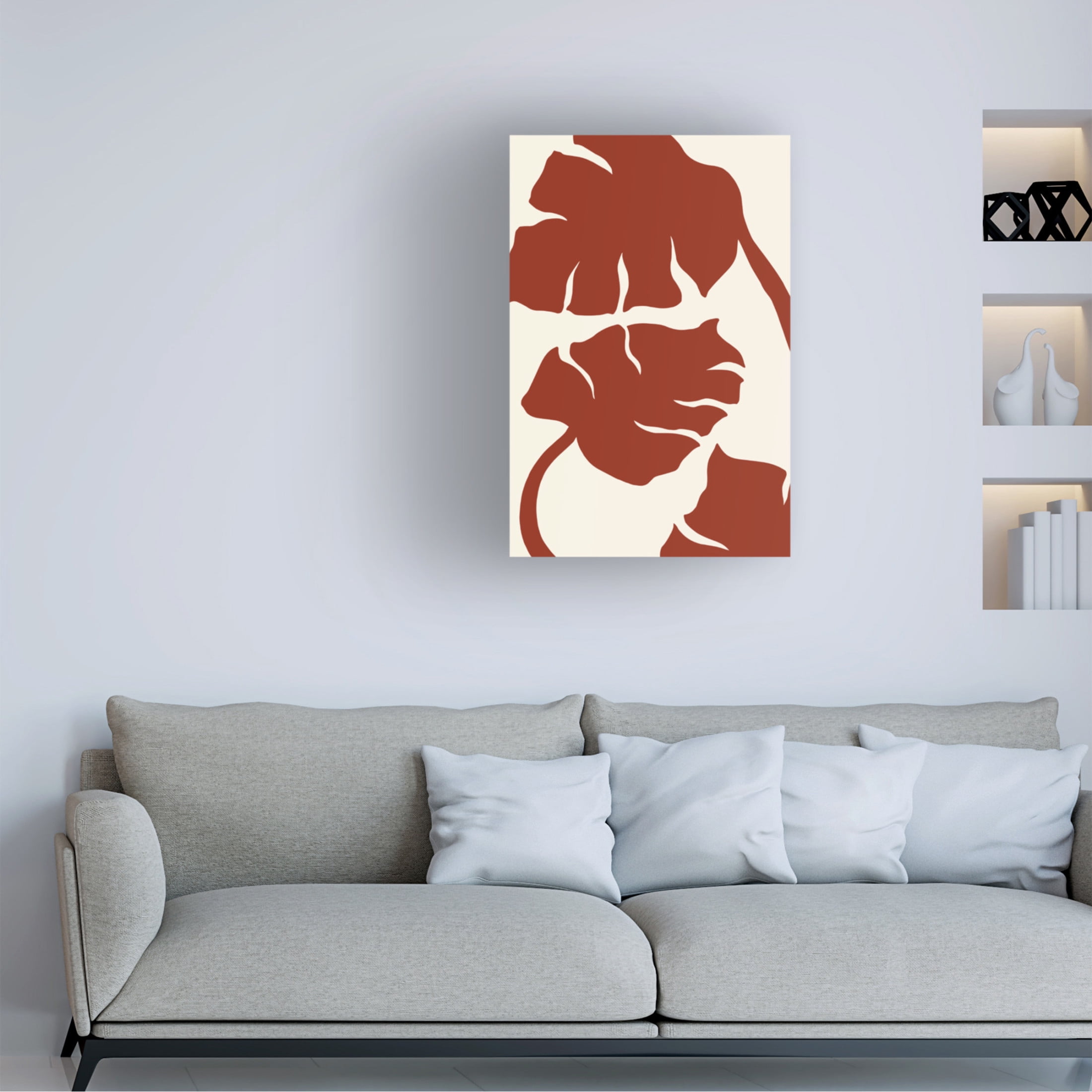 Canvas Wall Art - Pictufy Studio 'Monstera Brown' Wall Art for Living Room, Bedroom, or Office Décor by Trademark Fine Art - 12 x 19 Inches