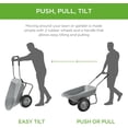 thumbnail image 4 of CHTER Dual-Wheel Home Utility Yard Wheelbarrow Garden Cart w/Built-in Stand for Lawn, Gardening, Construction - Gray, 4 of 7