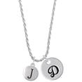 thumbnail image 1 of Delight Jewelry Silvertone Capital Letter - J - Pebble Disc - Silvertone Script Initial Disc - D - Charm Necklace, 20"+3", 1 of 4