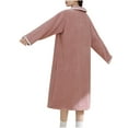 thumbnail image 4 of hotojiny Plush Robes for Women Winter Warm Fleece Soft Bathrobe Lounge Sleepwear Fuzzy Button down Lapel Spa Robes, 4 of 5