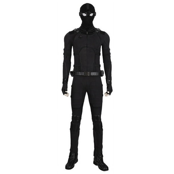 Disfraz de Spiderman para hombre, traje negro de Cosplay, mono rojo para Halloween, hecho a medida