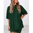 thumbnail image 4 of Set de salón Outfit PRETTYGARDEN de 2 piezas para mujer 2025, color verde oscuro, 4 of 6