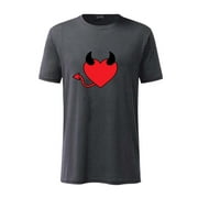 KIJBLAE Sales Men's Valentine's Day Shirts Heart Graphic Print Shirt Crewneck Pullover Classic Staple Shirts for Men Summer Cozy Clothes Casual Tops Short Sleeve Tee Tops Dark Gray XXL