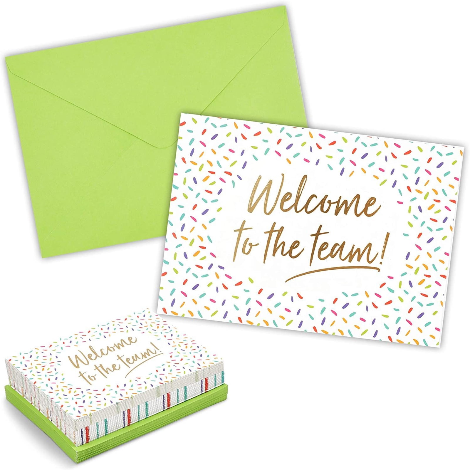 36 Pack A7 Welcome to the Team Cards with Gold Foil, 5x7 Greeting Cards for New Employees Gifts, Blank Inside