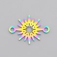 thumbnail image 1 of Ion Plating(IP) 201 Stainless Steel Links/Connectors Laser Cut Star Rainbow Color 15x20.5x1mm Hole: 1.8mm, 1 of 1