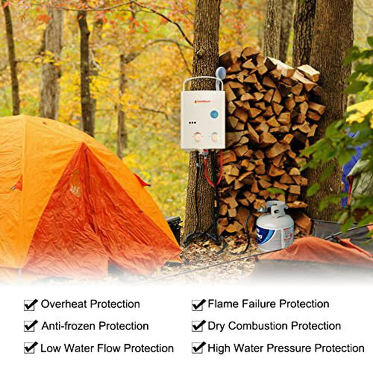 Camplux 5L 1.32 GPM Outdoor Portable Propane Tankless Water Heater