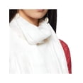 thumbnail image 3 of Bufanda De Invierno Mujer Suave Diseño De La Tela Liso 3 Piezas Blanco Unitalla, 3 of 4
