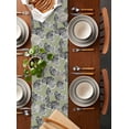 thumbnail image 5 of Grey Leaves Burlap Cotton Table Runner 13x72 Inches Long, Vintage Abstract Art Botanical Sage Green Farmhouse Table Runners, Outdoor Dining Tablecloths Decor for Baby Shower/Party/Wedding, 5 of 6