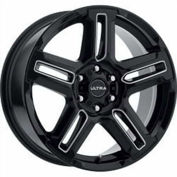 1 Ultra 18x8 6X120  25 258BM Prowler Lifted Gloss Black w/Milled Accents Wheel Rim
