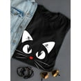 thumbnail image 3 of Kawaii Anime Cat Graphic Women Black T-Shirt, Female x-Large, 3 of 4