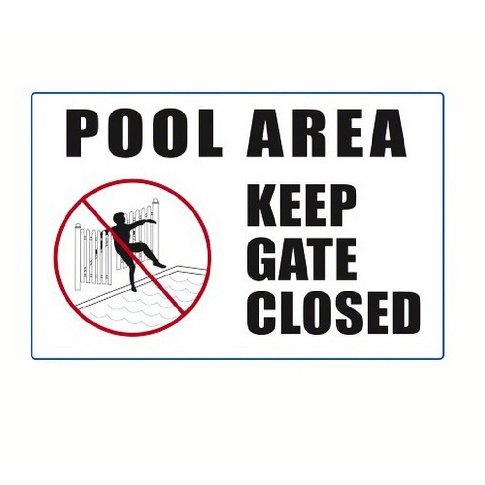 Aquatic 6903WS1812E 18" x 12" Pool Area Keep Gate Closed Sign Walmart