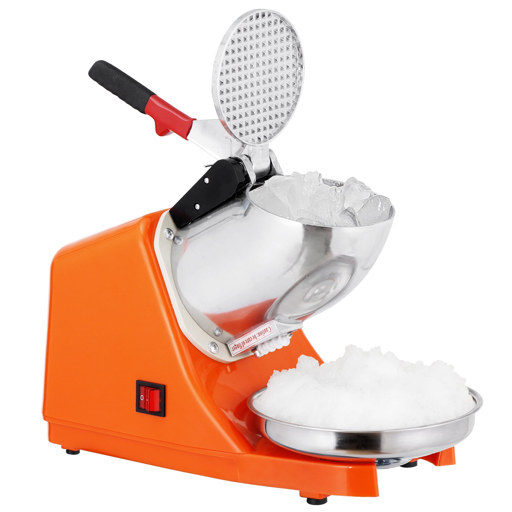 ZenStyle Electric Ice Shaver Orange Stainless Steel Blade Kitchen Snow Maker Machine 300W, 2000R/M