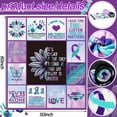 thumbnail image 2 of Suicide Prevention Awareness Blanket Heart Teal Purple Ribbon Fuzzy Plush Flannel Cozy All Seasons Microfiber Warm Decorative Lightweight Bedroom 50"x60" for Bedding Room Travel Office Decor, 2 of 6