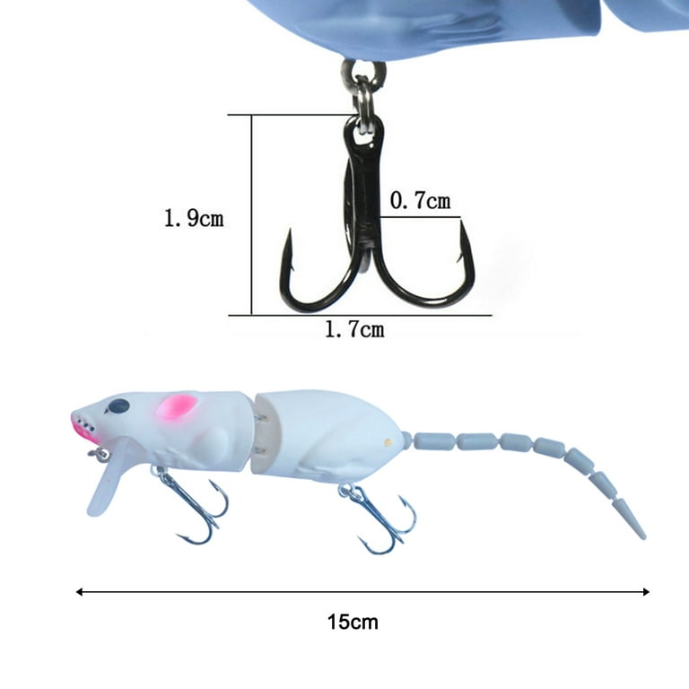 15.5g Artificial Rat Lure Vivid Wide Swing Section Design Fishing Mouse Hard Rat Bait Crankbait for Outdoor