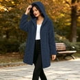 thumbnail image 7 of Fnooota Womens Fleece Jackets, Warm Long Sleeve Mid-length Lightweight Winter Outerwear with Pockets Navy Size S, 7 of 7