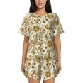 thumbnail image 1 of Fotbe Indian Paisley Conjunto de Pijama Estampado para Mujer, 2 Piezas, Ropa de Dormir con Camiseta de Manga Corta y Shorts Suaves-4X-Large, 1 of 6