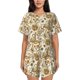 thumbnail image 1 of Fotbe Indian Paisley Conjunto de Pijama Estampado para Mujer, 2 Piezas, Ropa de Dormir con Camiseta de Manga Corta y Shorts Suaves-Small, 1 of 6