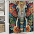 thumbnail image 6 of Autua Elephant Flowers Bird Shower Curtain for Bathroom Chic Modern Decor with Hooks 60"x72, 6 of 7