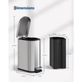 thumbnail image 2 of EuKer 2.6 Gal Slim Trash Can, Metal Garbage Can with Removable Inner Bucket and Soft Close Lid for Kitchen, Bathroom, Silver, 2 of 7