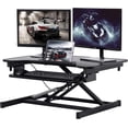 thumbnail image 1 of Adjustable Height 32 Inches Steel Standing Desk Coverter Stand Up Desk Home Office Computer Desk Workstation,Black, 1 of 7