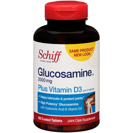 Schiff Glucosamine Plus de vitamine D Supplément ARTICULATIONS Comprimés 2000 mg - 150 CT