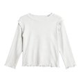 thumbnail image 4 of Ruyang Kids Cute Ruffle Shirt Girls Long Sleeve Crewnck Base Layer Tops Plain Soft Cotton Casual Athletic Tshirt, 4 of 4