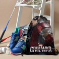 thumbnail image 3 of Captain America-theme Drawstring Backpack Sports Gym Bag Water Resistant String Bag Cinch Bag12"X16"（30X40cm）, 3 of 6