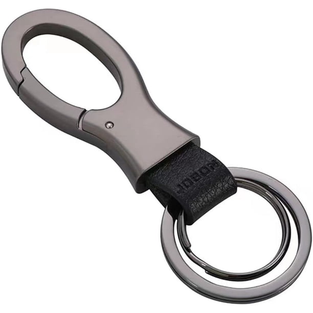 Llavero mosquetón Eastor, Llavero original de aleación de zinc, Llavero de coche para hombre, Llavero personalizado con anillas y caja de regalo, regalos y productos derivados del automóvil (Plata)