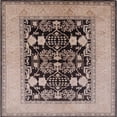 thumbnail image 1 of Ahgly Company Machine Washable Indoor Square Industrial Modern Coffee Brown Area Rugs, 8' Square, 1 of 7