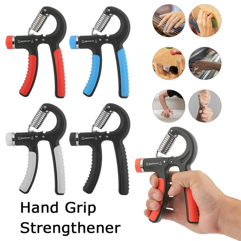 BCOOSS Hand Grip Strengthener Exerciser Adjustable Strength Workout Grip  Strength Trainer for Exercise Finger Forearm Wrist, Black, Pack of 1
