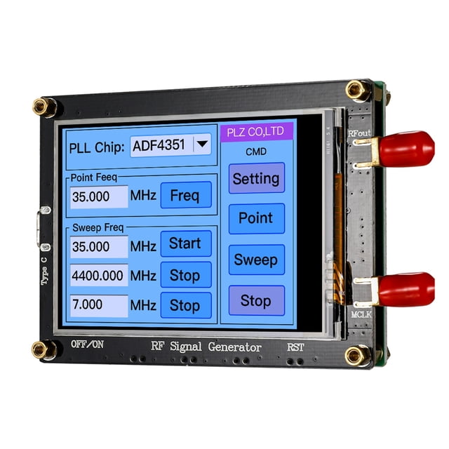 35M-4.4G Signal Generator Frequency Counter PLL Sweep Signal Source Module Touch Screen 2.2-4.4G fundamental wave ,Multiple Functions