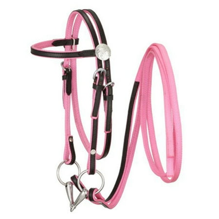 Pony Dressage Bridle - King Series Pony Nylon with Leather Bridle