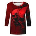 thumbnail image 4 of FDGIU 2025 Women's Plus Size Tunic Tops - Funny Halloween Novelty Shirts, 3/4 Length Sleeve Crew Neck Blouse, Loose Fit Casual Fall Winter Tops, 4 of 5