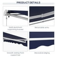 thumbnail image 6 of Outsunny 10' x 8' Blue Motorized Retractable Patio Awning, Remote Controlled, 6 of 9
