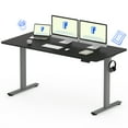 thumbnail image 4 of FLEXISPOT 60"x24" Home Office Height Adjustable Standing Desk with Hooks, Ergonomic Electric 2-Stage Stand Up Computer Desk, Gray and Black, 4 of 8