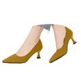 thumbnail image 3 of Xiaoxatg Stylish Women's Fashion Pointed Toe Knit Mesh High Heel Dress Shoes for Daily Casual and 7.5 Gold, 3 of 6