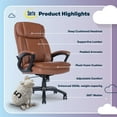 thumbnail image 4 of Serta Fairbanks Big and Tall Executive Office Chair Cognac Bonded Leather, 4 of 16