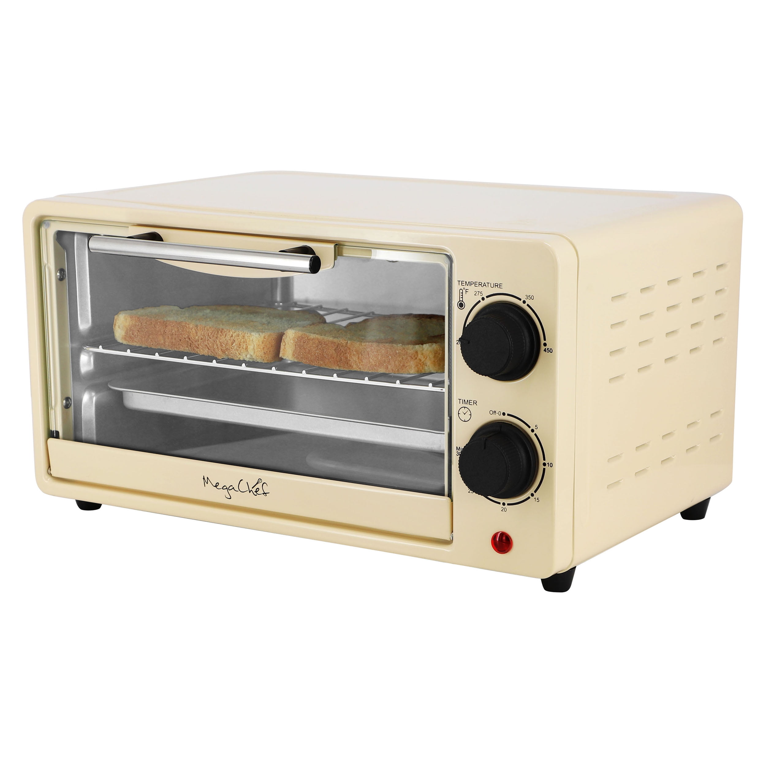 MegaChef 9 Quart Electric Counter Top Toaster Oven in Cream