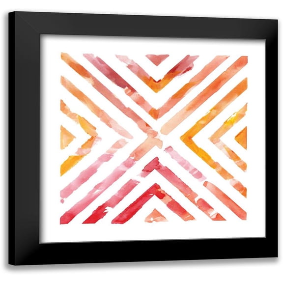 Nan 12x12 Black Modern Framed Museum Art Print Titled - Linear Kaleidoscope III