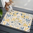 thumbnail image 3 of 2x3 Ft Entryway Area Rug, Blue Yellow Flowers Kitchen Rug Runner Washable Floor Mat, Botanical Blossom Motif Non Slip Indoor Door Mat Throw Carpet for Bathroom Living Room Bedroom, 3 of 8