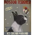 thumbnail image 2 of Fab Funky 20x24 Black Ornate Wood Framed with Double Matting Museum Art Print Titled - Boston Terrier Ice Cream, 2 of 4