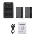 thumbnail image 3 of EN-EL14 Battery & Kit 2pcs 7.4V 1500mAh Battery + 1pc LED2-EL14 Dual Channel Camera Battery USB Port LED Screen Display Replacement for Nikon D3100 D3200 D3300 D3400 D3500 D5100 D5200 D530, 3 of 7