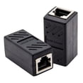 thumbnail image 1 of 2pcs Network LAN Connector Adapter Coupler Extender RJ45 Ethernet Cable Extension Converter, 1 of 5